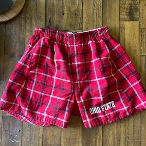 Vintage Men’s Embassy Ohio State Red and Black Plaid Shorts